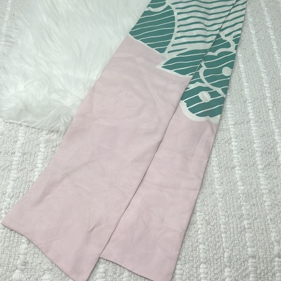 Eley kishimoto stripe Floral Print Head Tie Silk scarf Women’s Size 50.5”X 5.5” - Picture 5 of 7